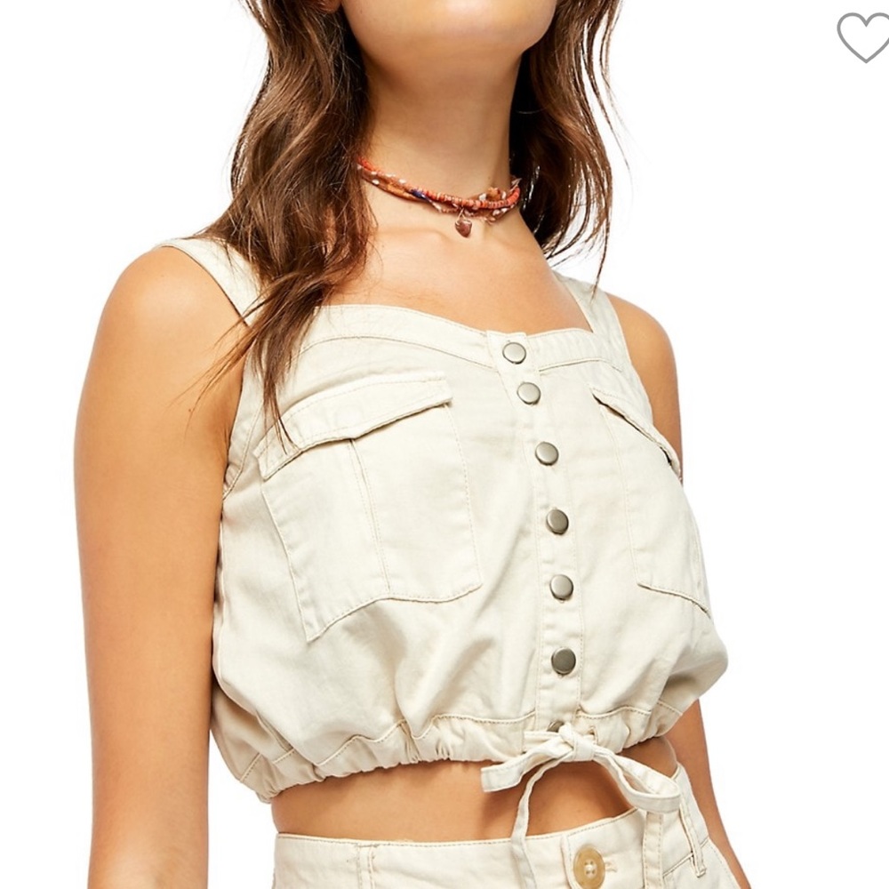 Free People Denim Crop Top